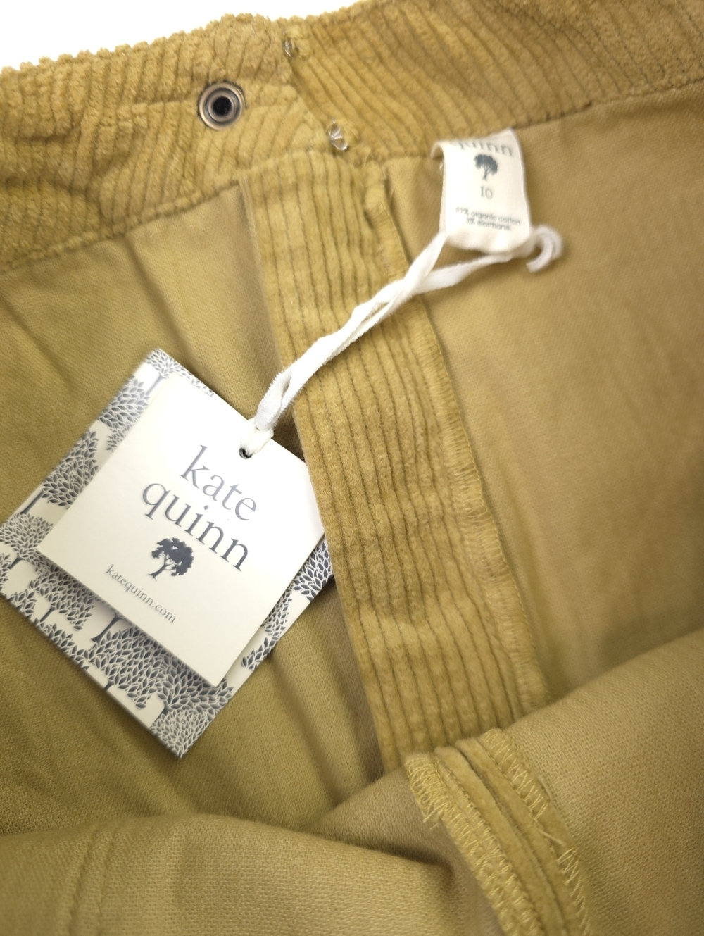 New Kate Quinn Corduroy Pencil Skirt in Tan Mustard Skirt Sz 10 - Picture 2 of 11